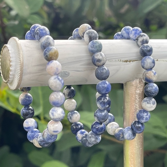 Sodalite 8mm Chakra Bead Bracelet - Picture 3 of 8